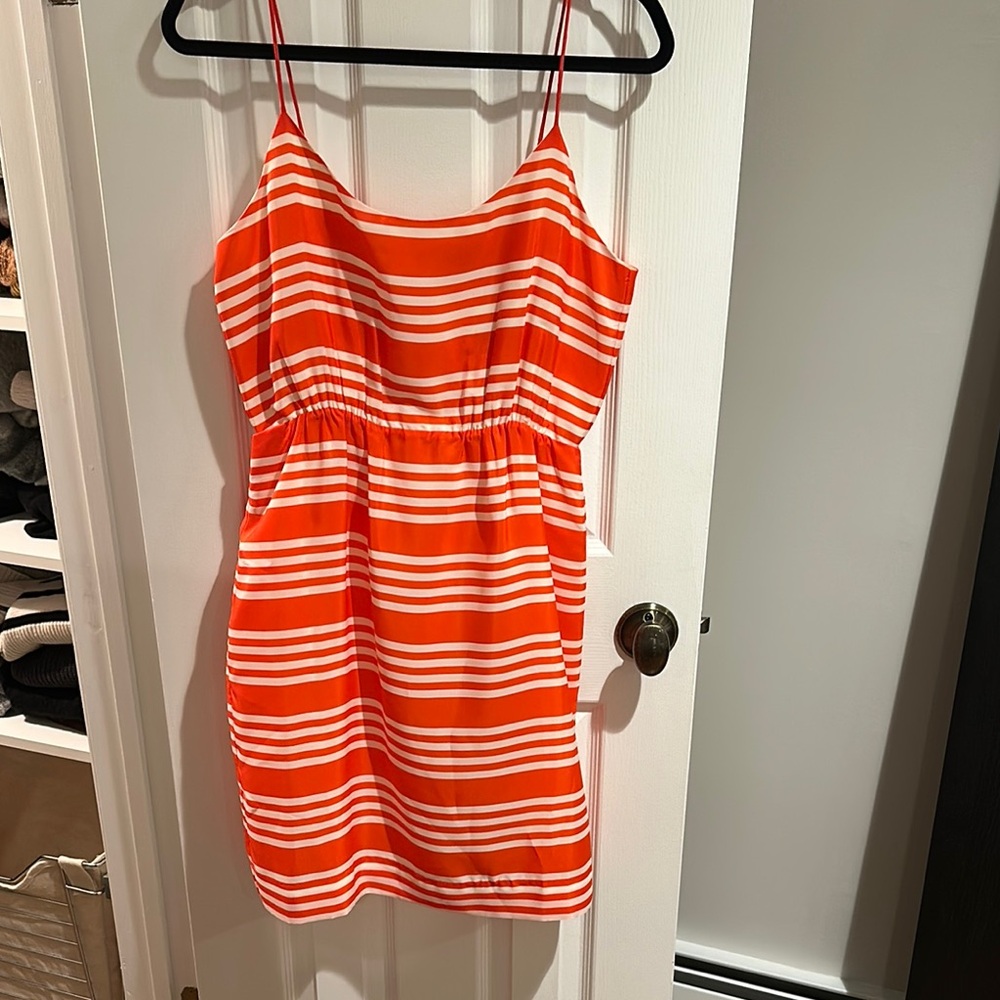 Orange and White Striped Dress